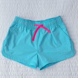 Crewcuts Girls’ Active Blue Shorts with Pink Drawstring